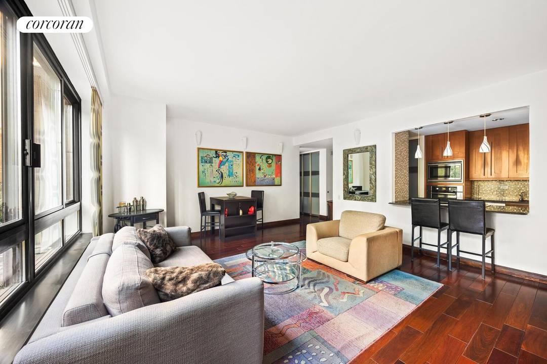 Beautifully Renovated South Facing 1 Bedroom, 1 Bath apartment available at 100 United Nations Plaza one of Manhattan's premier white glove condominiums.