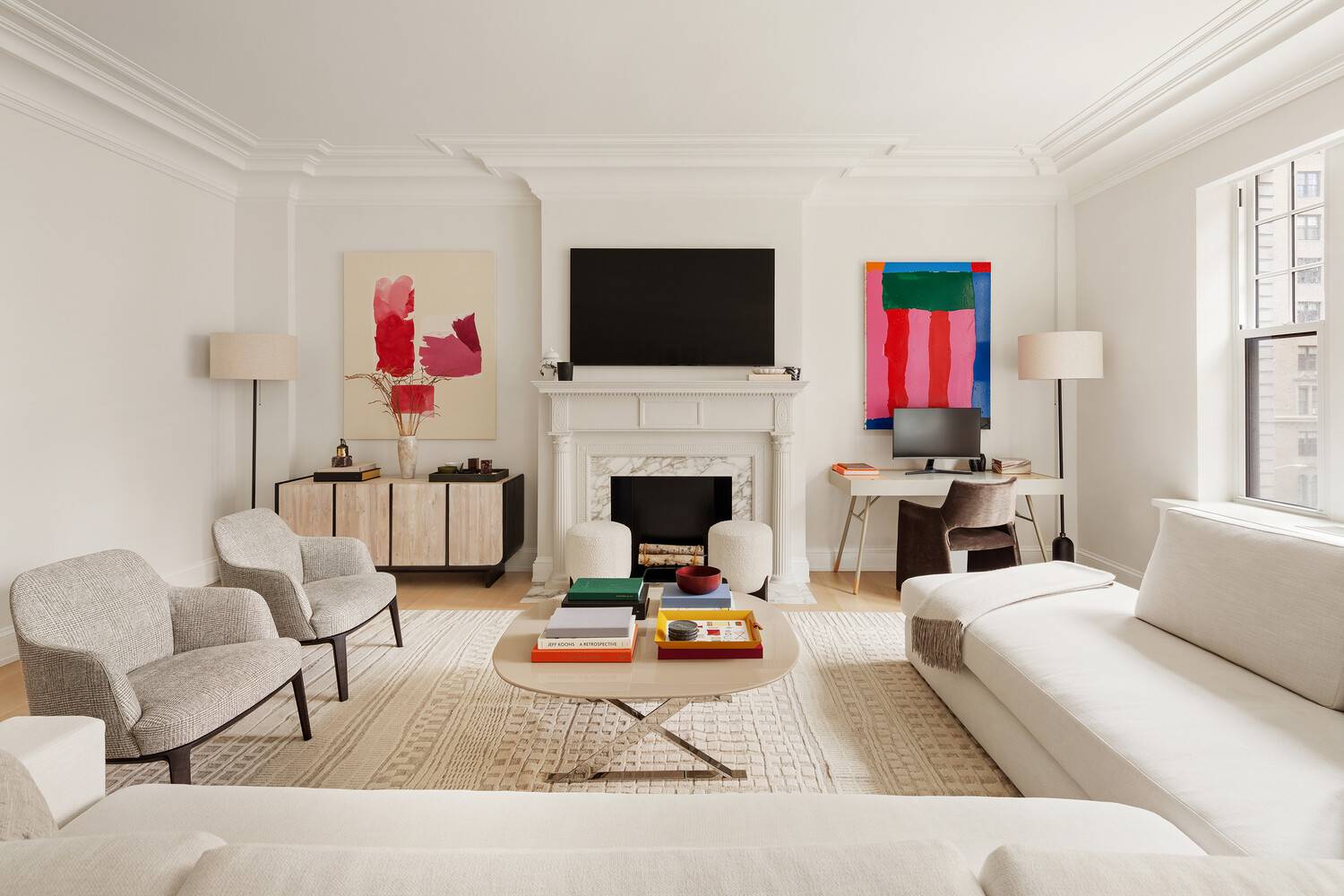 This renovated Park Avenue home has been completely reimagined to blend timeless prewar elegance with modern sophistication.