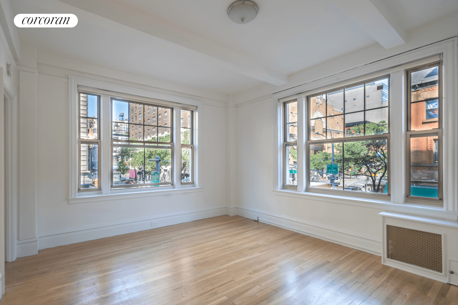 Beautiful, sun drenched one bedroom corner apartment in a doorman building on a prime Upper West Side block.