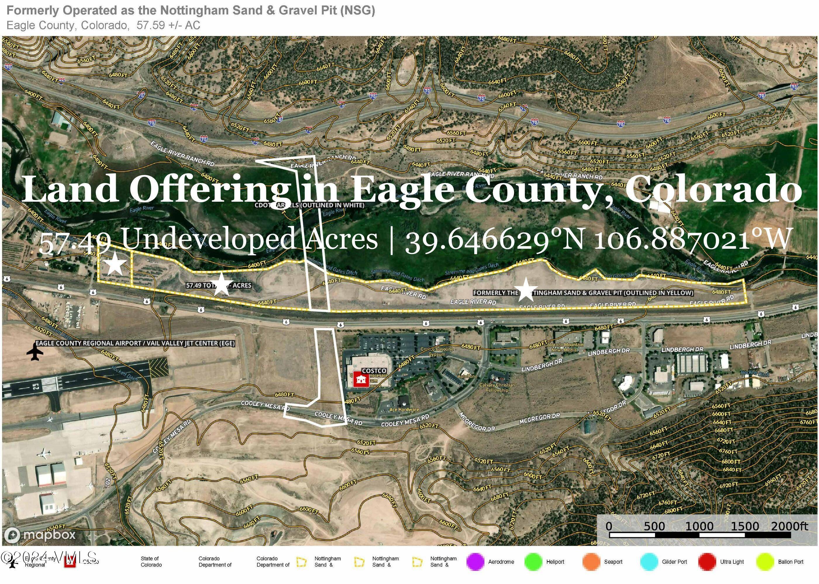 This offering is a 57. 59 acre 'undeveloped' property located in unincorporated Eagle County, Colorado.