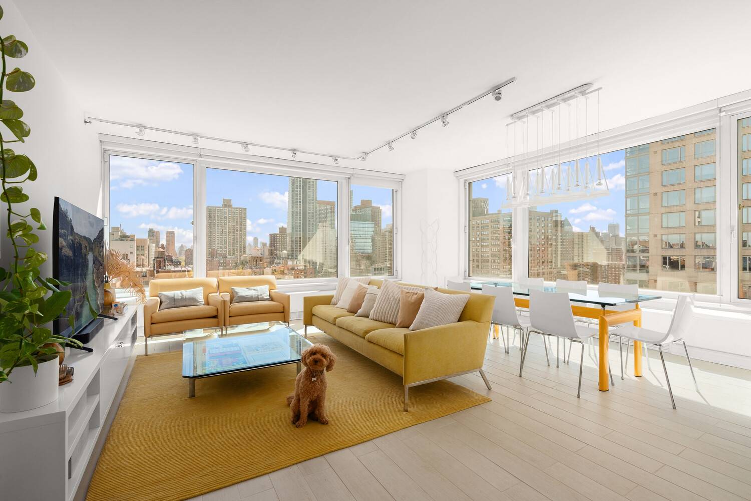 Upon entering this lovely apartment there is a foyer with closets and washer dryer closet.