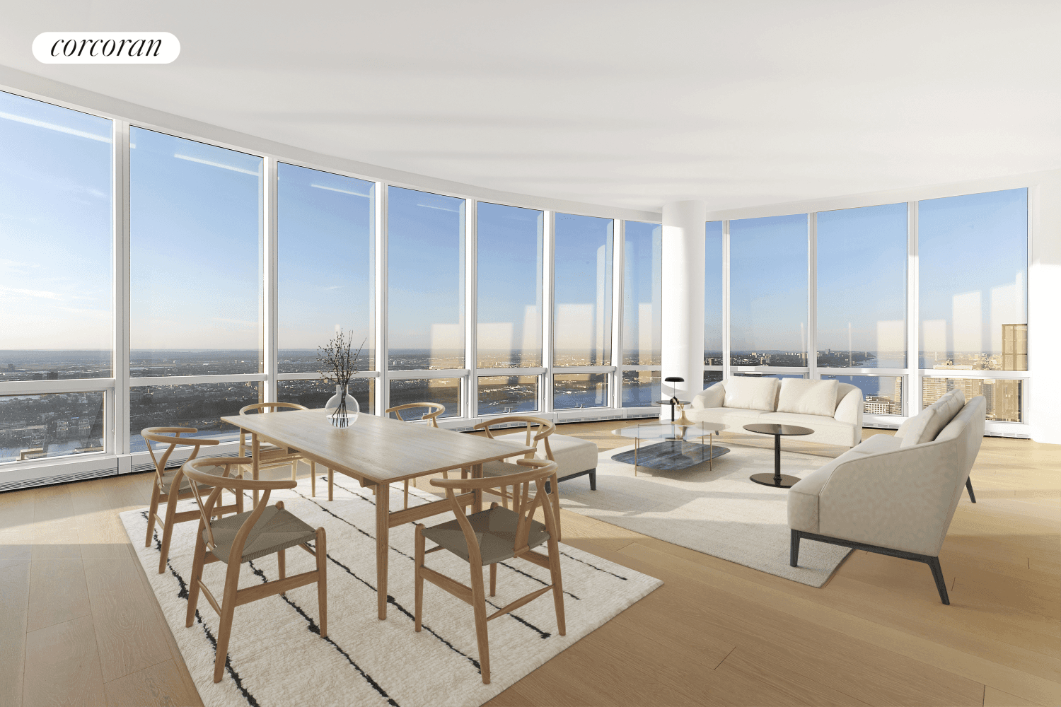 Penthouse 85C features over 2, 617 square feet of living space with almost 11 ft ceiling heights.