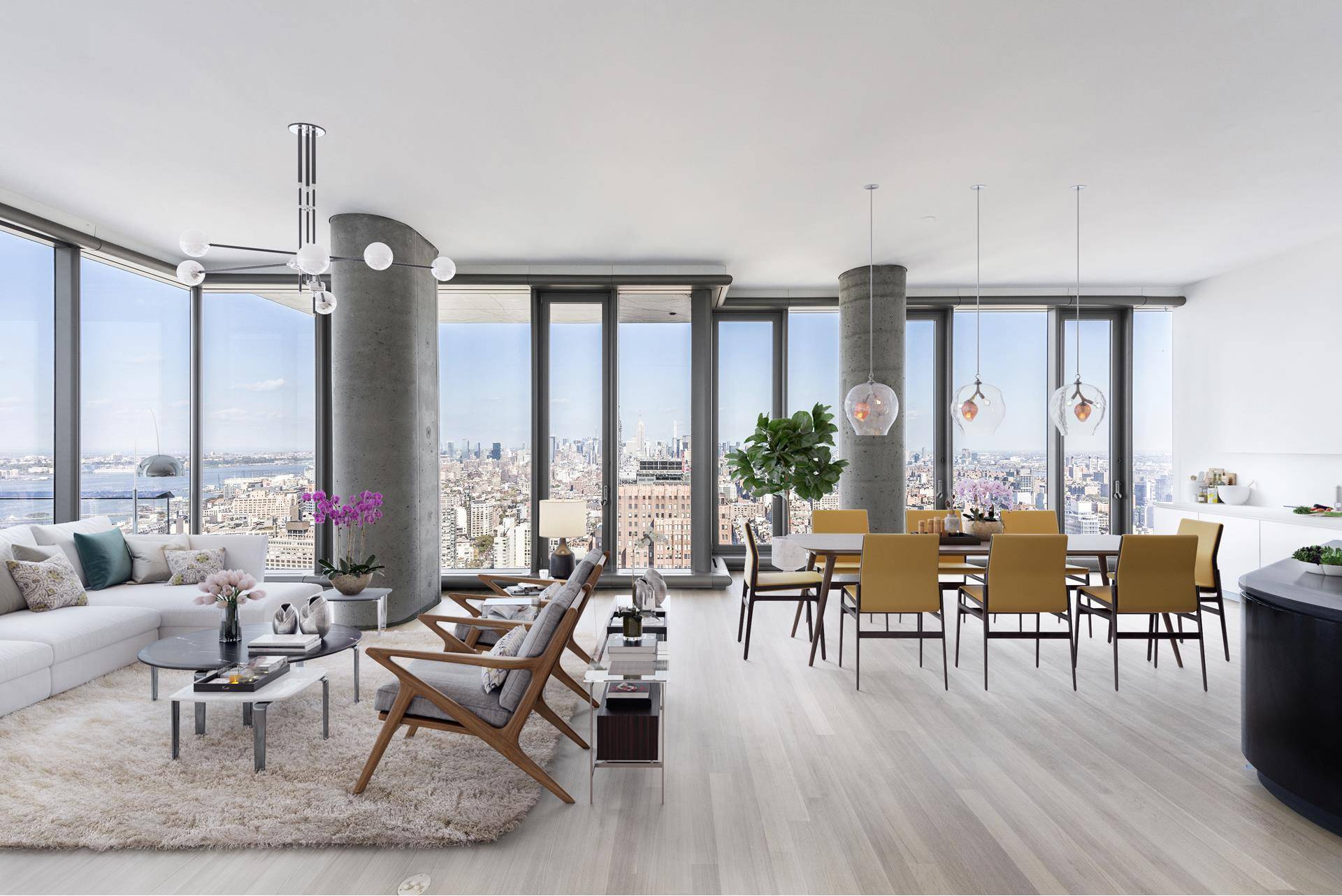 Exquisite 4 Bedroom Residence at 56 Leonard An Architectural Masterpiece Soaring high above Manhattan, 56 Leonard Street is an architectural icon designed by world renowned firm Herzog amp ; de ...