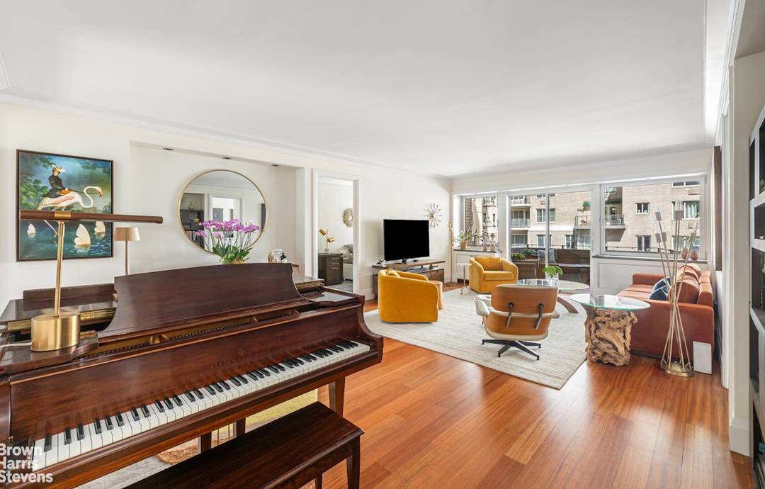 This beautifully proportioned 1, 463 square foot two bedroom, two bathroom residence offers an exceptional combination of space, light, and value.