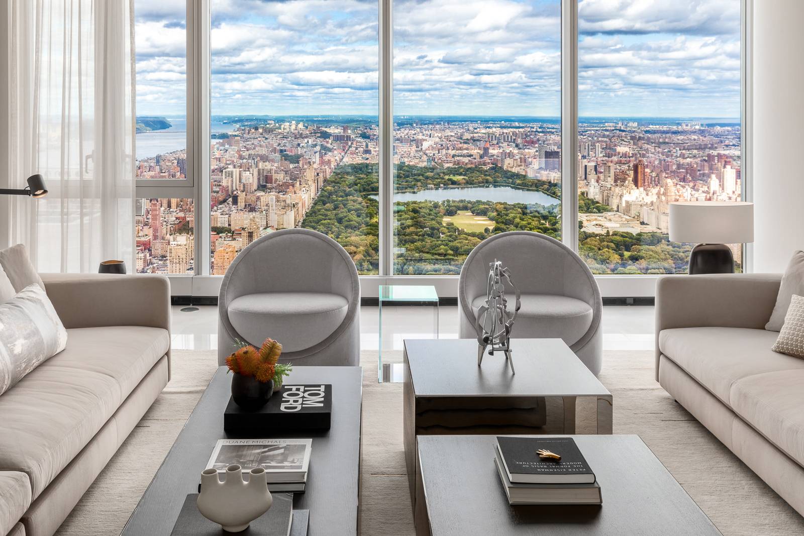 Tower four bedroom with triple prime exposures at Central Park Tower.