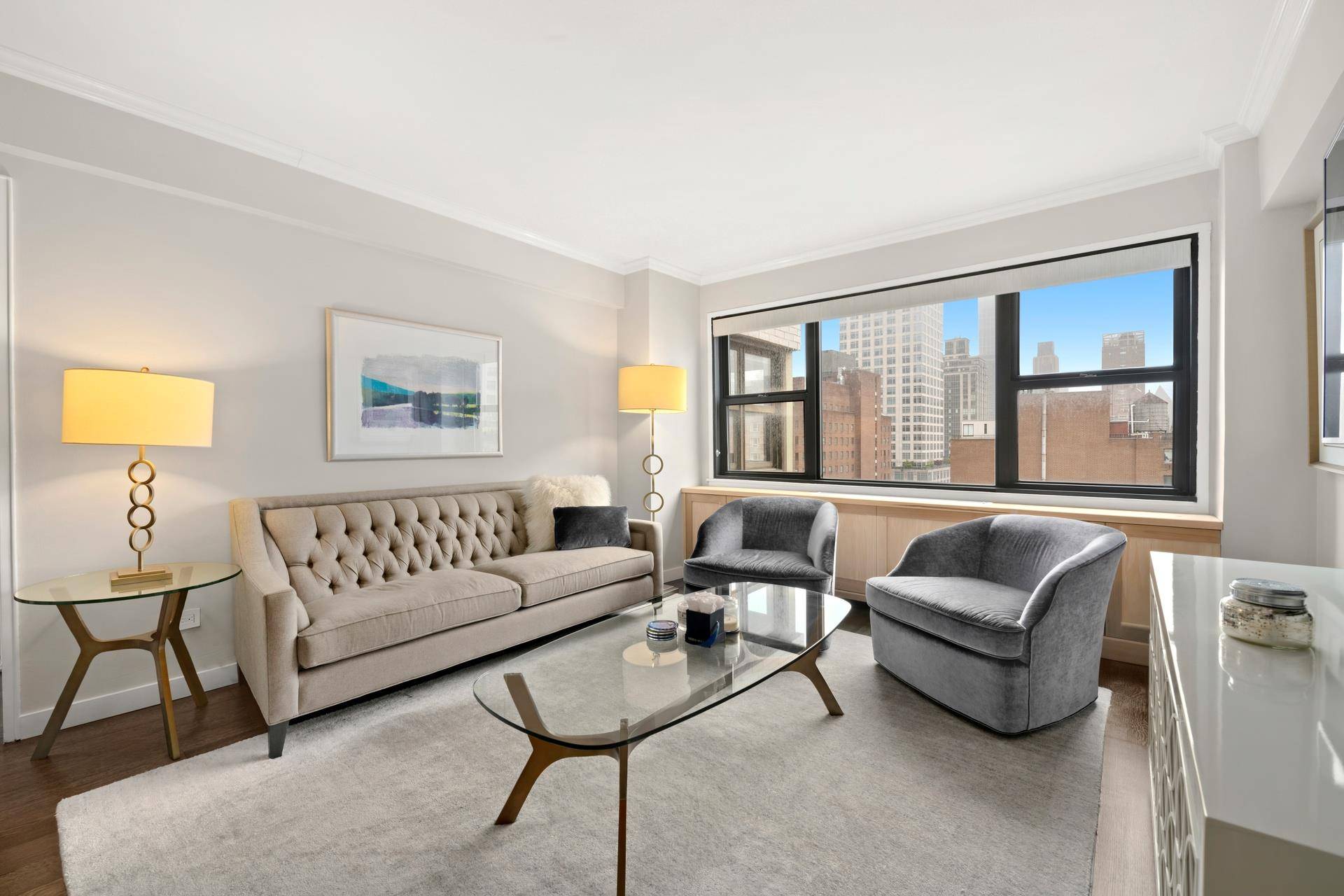 Sun Drenched One Bedroom with Stunning Southern amp ; Western Views Furnished Rental Available for One Year Step into this spacious, light filled and elegantly furnished one bedroom apartment where ...