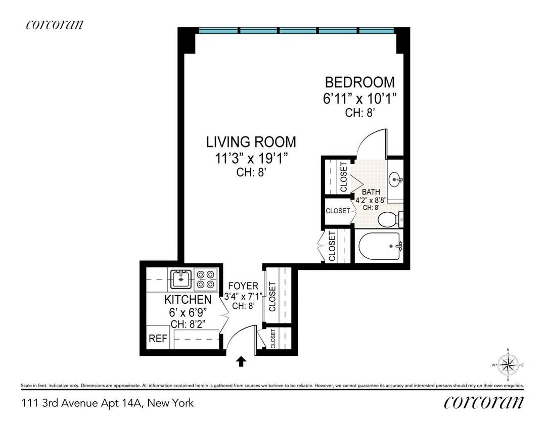 Welcome to Residence 14A at 111 Third Avenue a bright and thoughtfully designed alcove studio in one of the East Village's most convenient full service buildings.