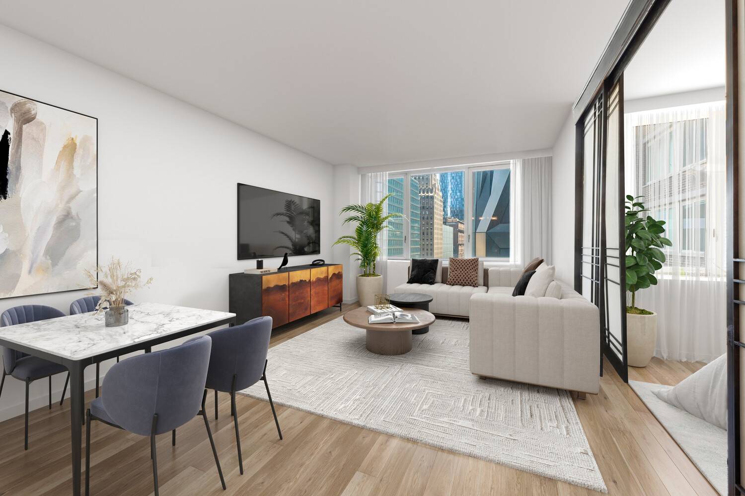 Welcome to Residence 18J at The Sheffield a thoughtfully reimagined one bedroom home in one of Manhattan's most coveted full service condominiums.