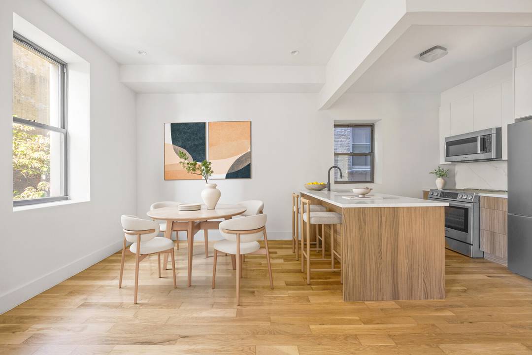 Residence 2B at 1474 Bushwick Avenue is a bright and inviting two bedroom, one bathroom home offering 857 square feet of well considered living space in the heart of Bushwick.