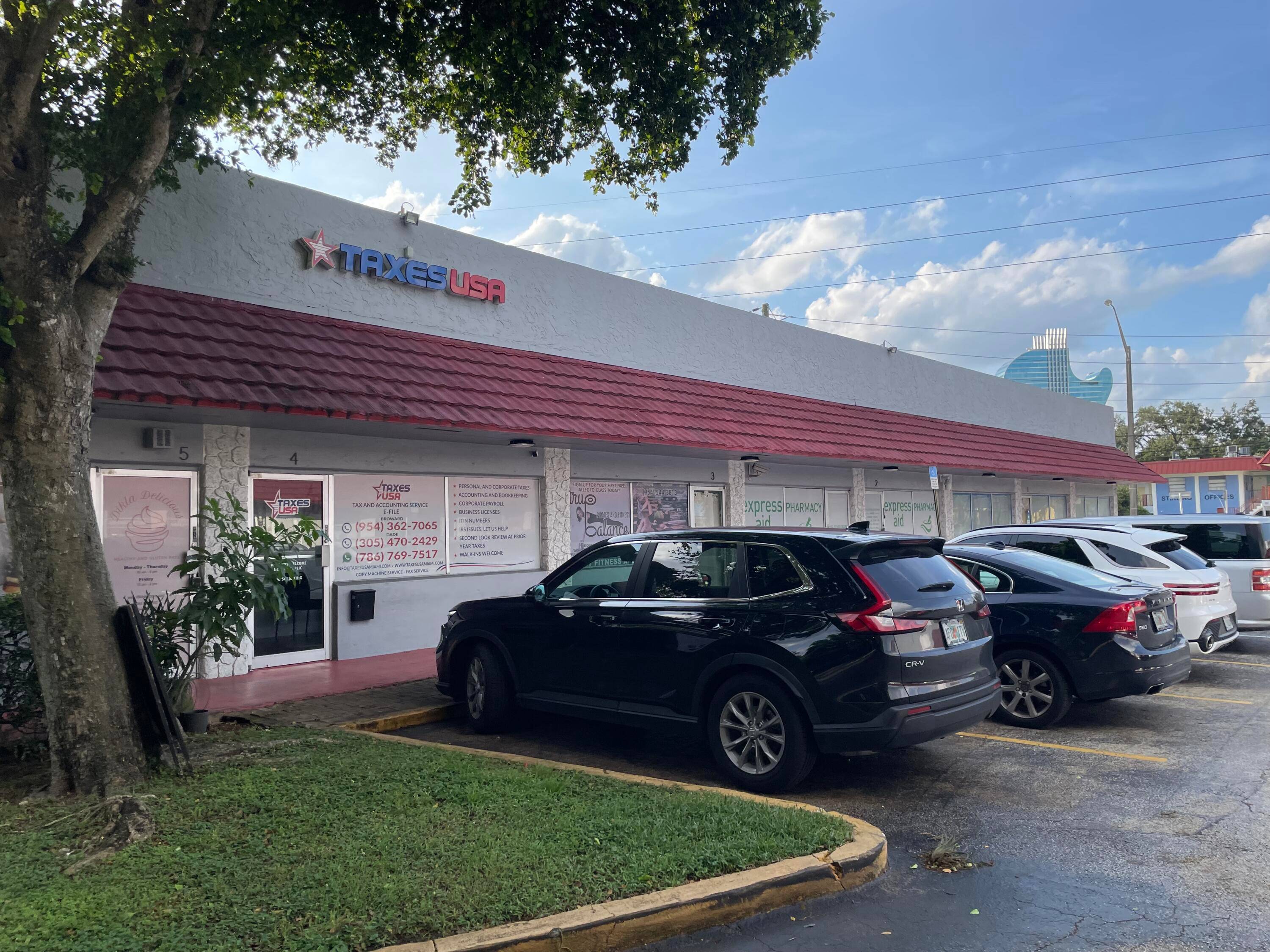 2, 100sf end cap retail space available for lease.