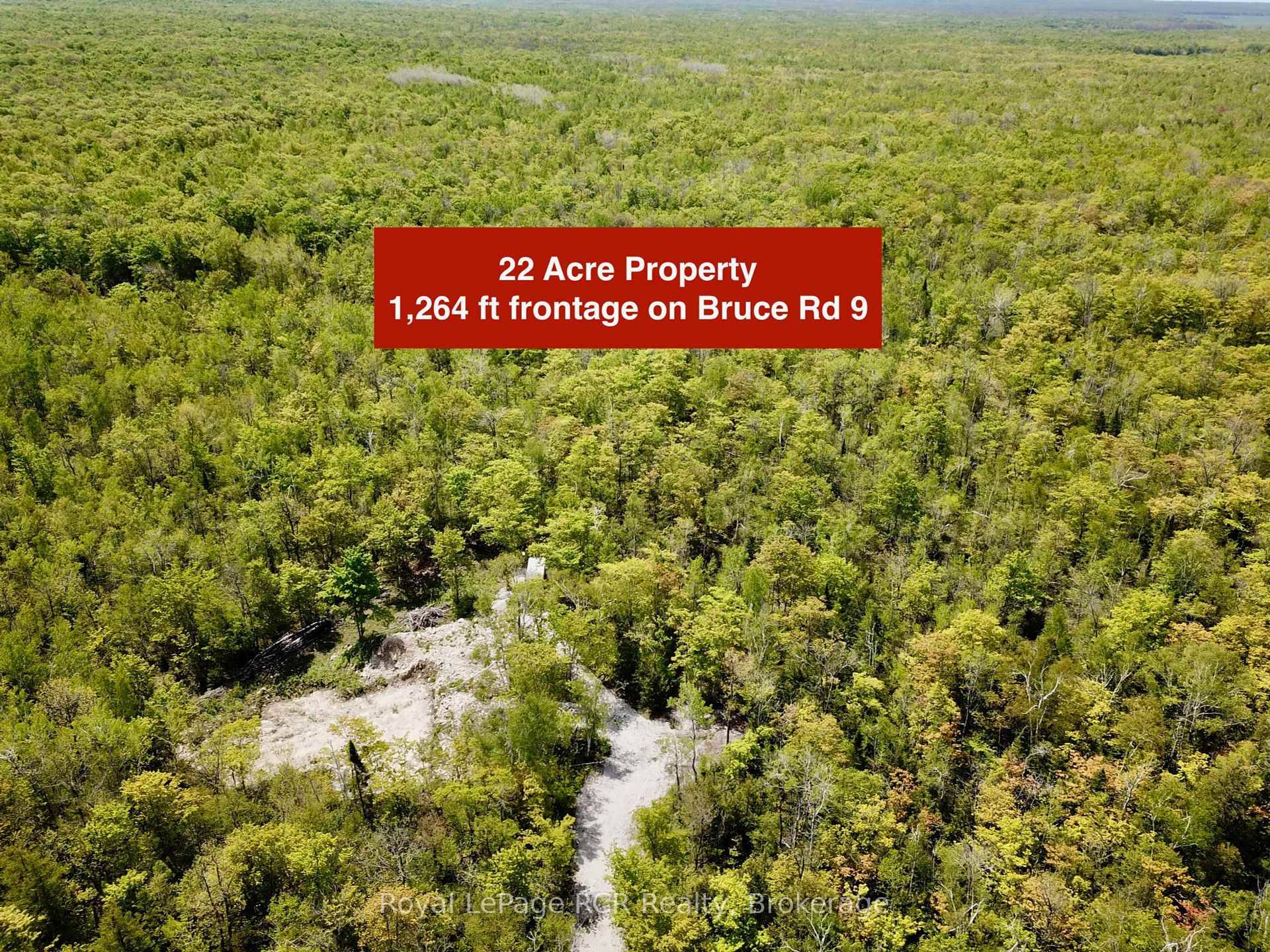 Incredible 22 ACRE BUILDING LOT with 1, 264FT of road frontage on Bruce Rd 9.