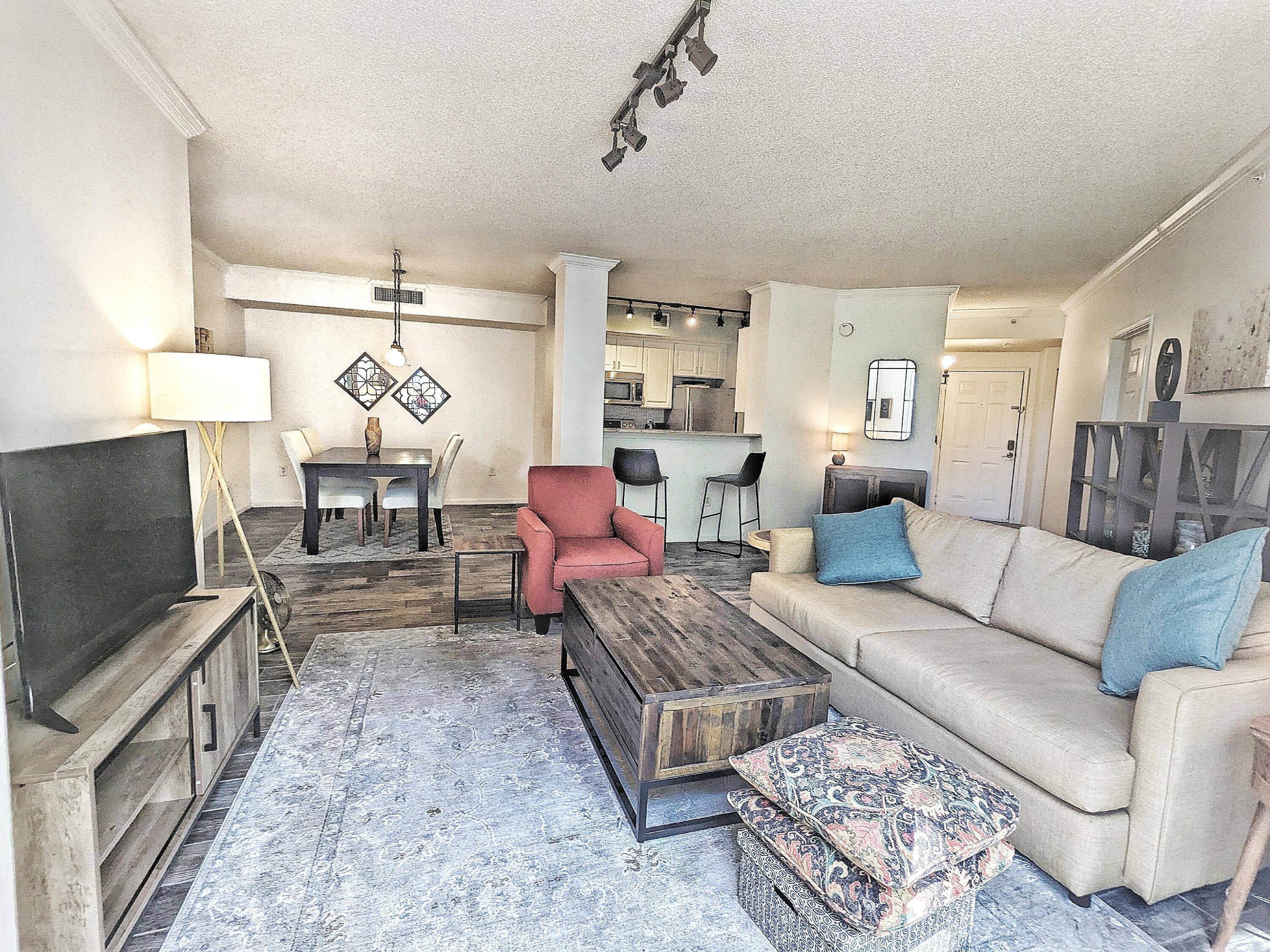 Experience the spaciousness of 1299 sq ft the largest floor plan in the complex.