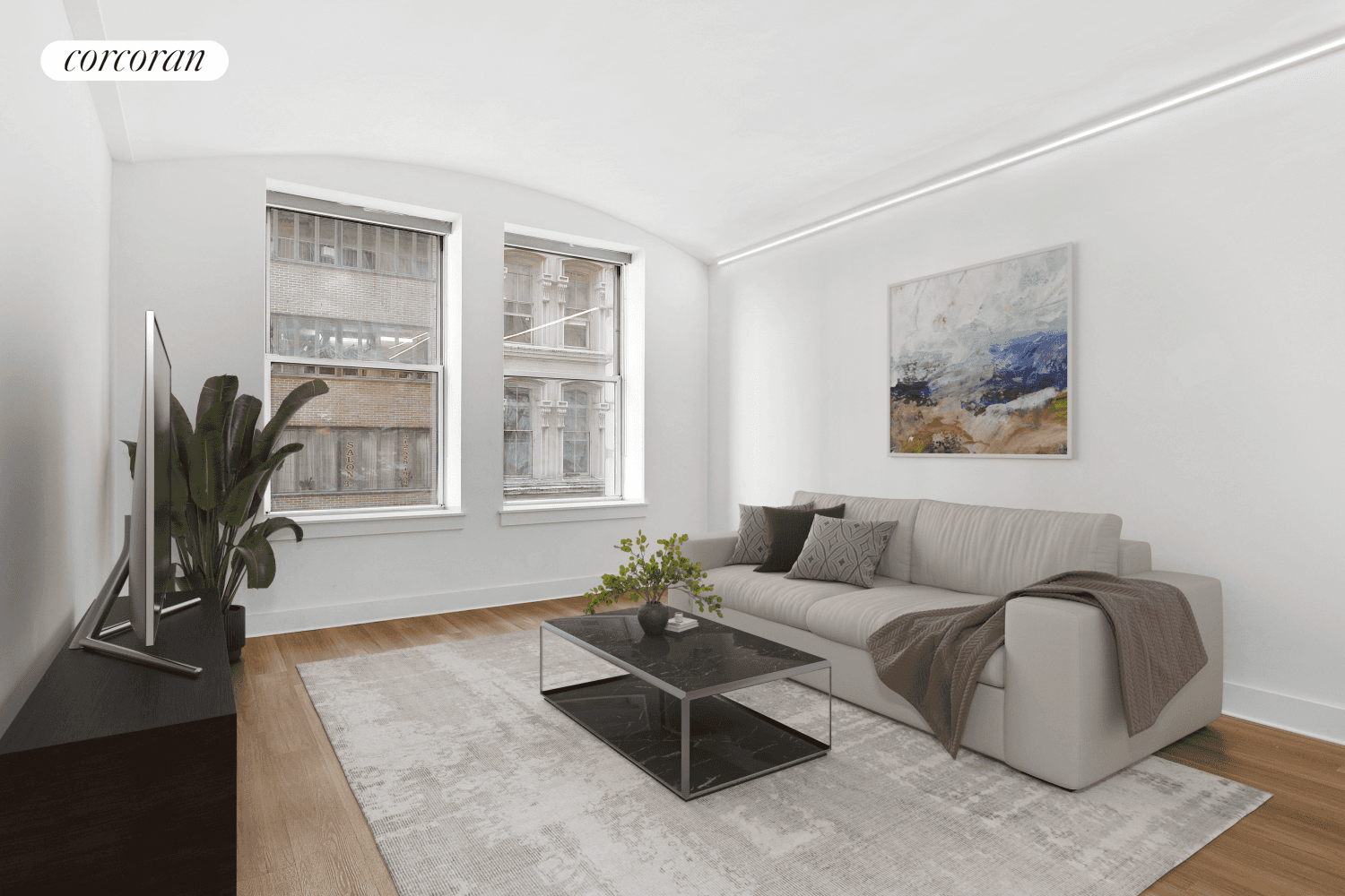 Welcome to 130 Fulton Street, Apartment 3A a stunning 1 bedroom home office Loft in the heart of Lower Manhattan.