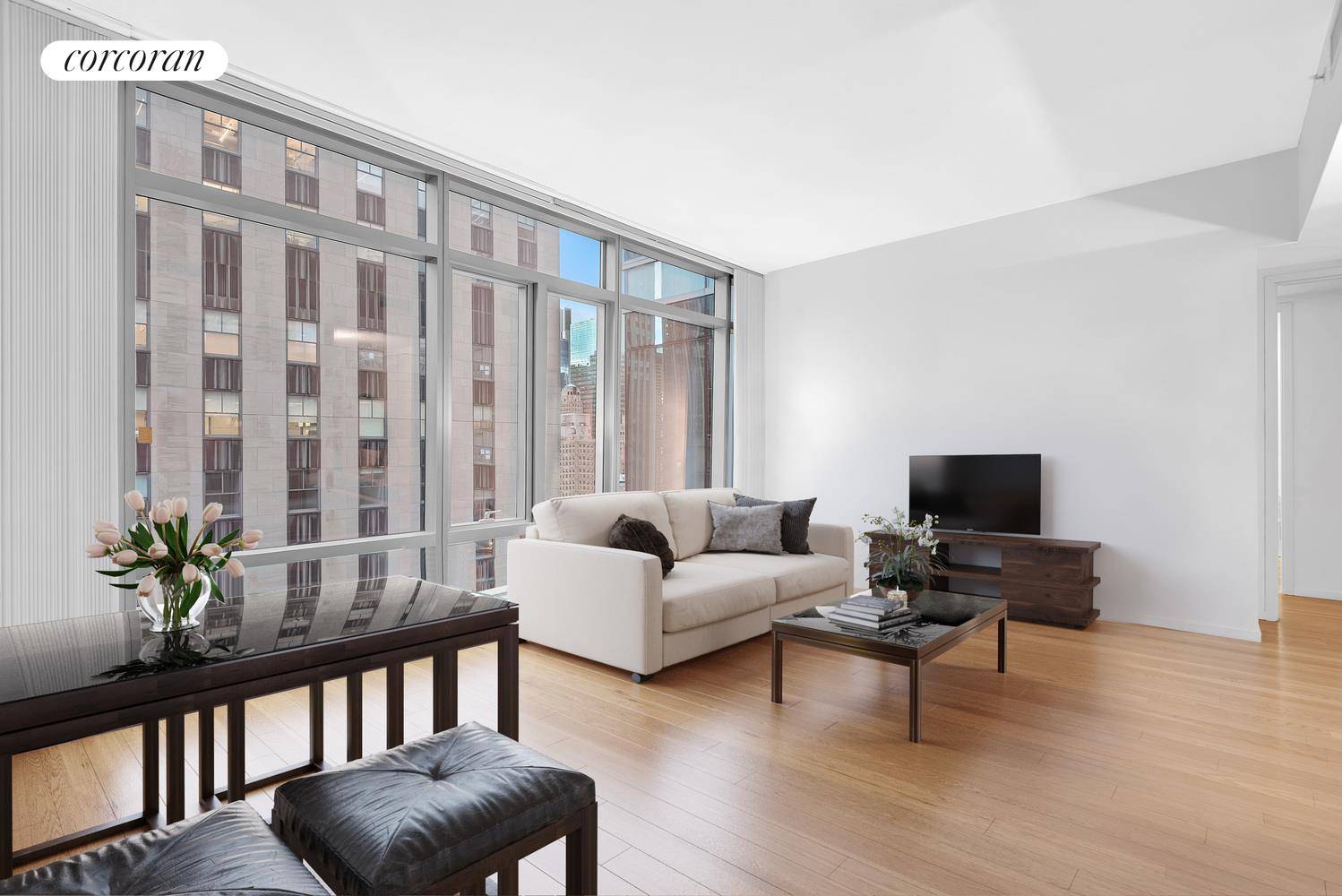 Apartment 21A is a beautiful, sun drenched, high floor, one bedroom, one and a half bath home at the Centria Condominium located in the heart of New York City.