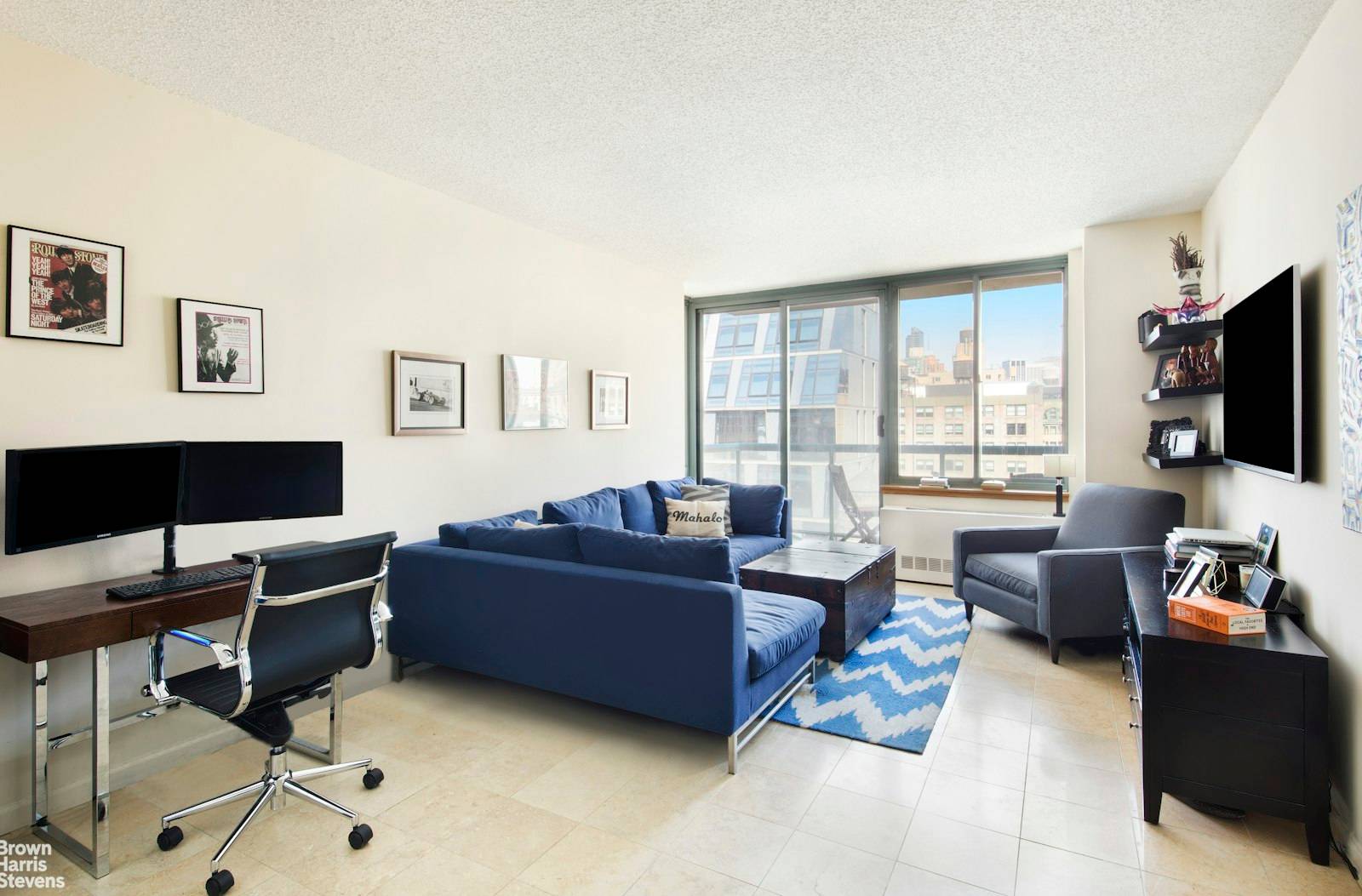 Superb one bedroom high floor rental with open City Empire State Building views and amazing light.
