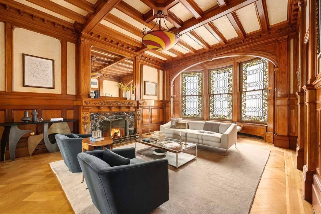 41 Riverside Drive is a rare, magnificent 30 wide limestone mansion with a Flemish Revival facade overlooking the Hudson River and Riverside Park.