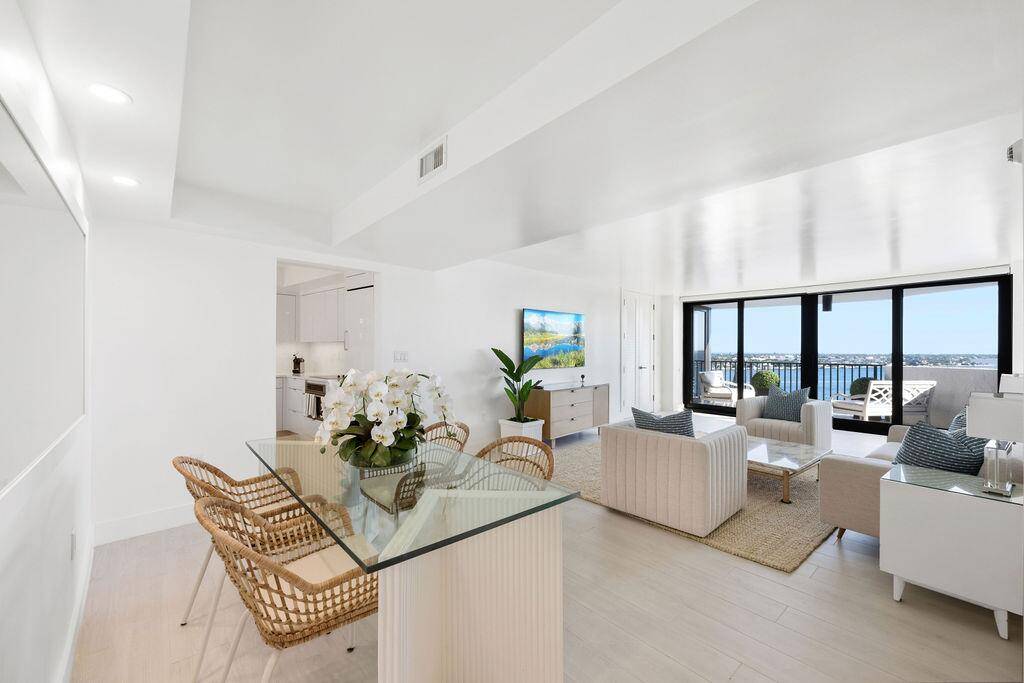 Located directly on the Intracoastal Waterway, this newly renovated two bedroom, two bathroom condominium offers 1, 587 total square with sweeping views of the Intracoastal, Palm Beach Island, and beyond.
