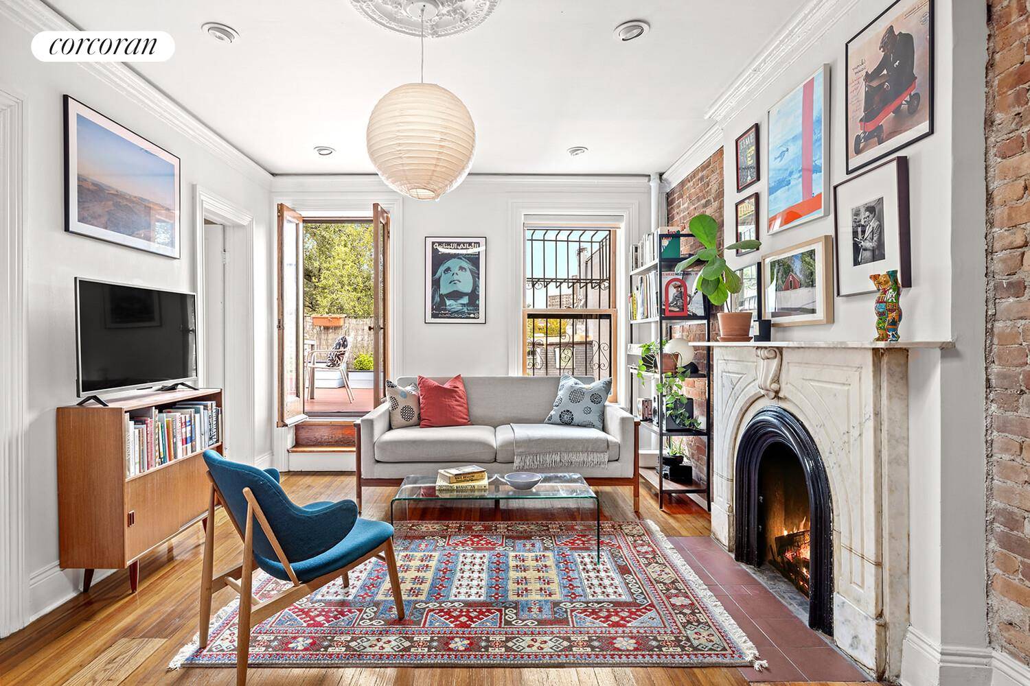 Top Floor Park Slope Charmer with Private Roof Deck amp ; Wood Burning Fireplace Set on a quiet, tree lined block in the North Slope, this bright, top floor one ...
