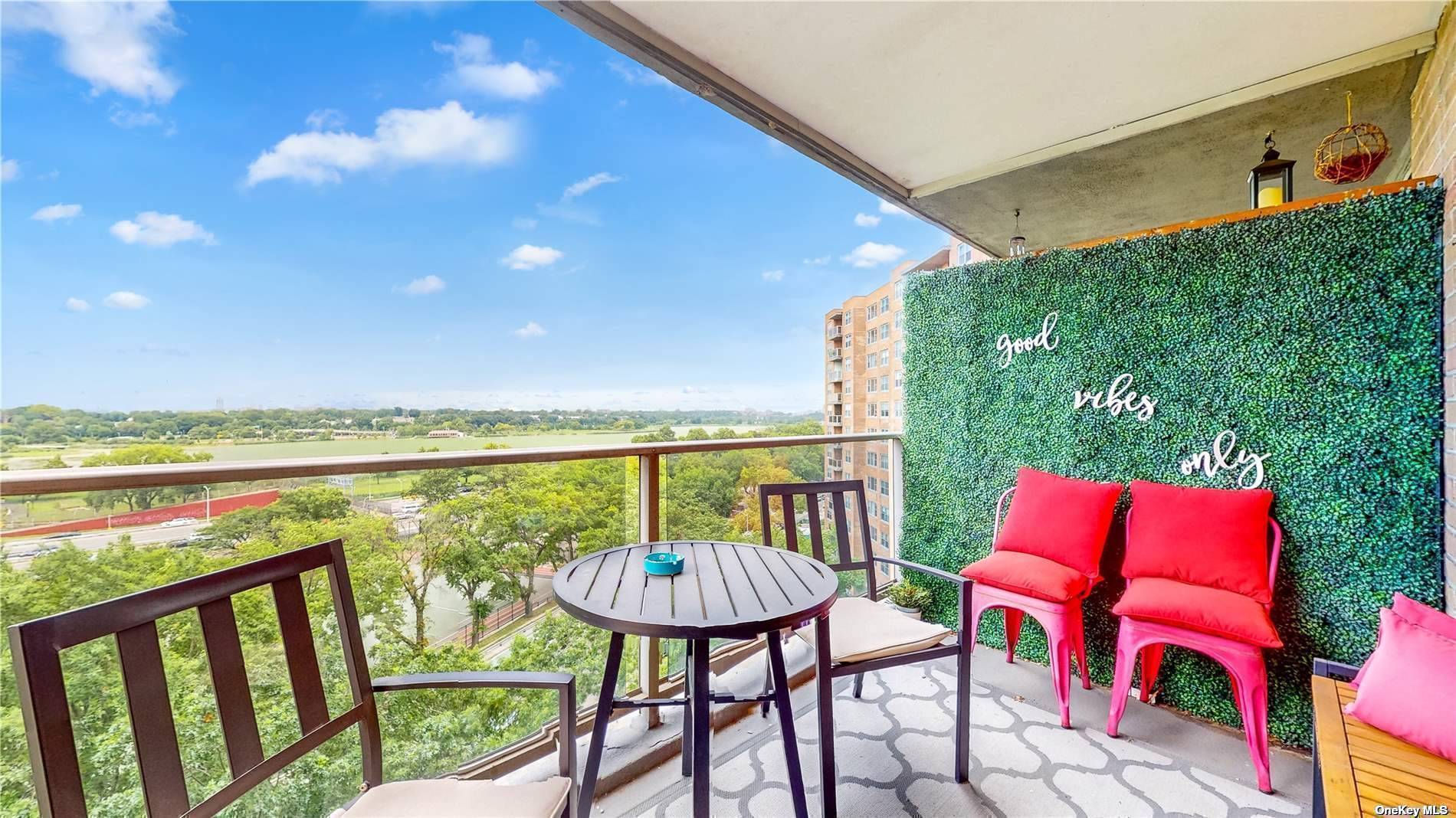 First thing you'll notice when you enter this apartment is the unobstructed water views from the large wall to wall windows.
