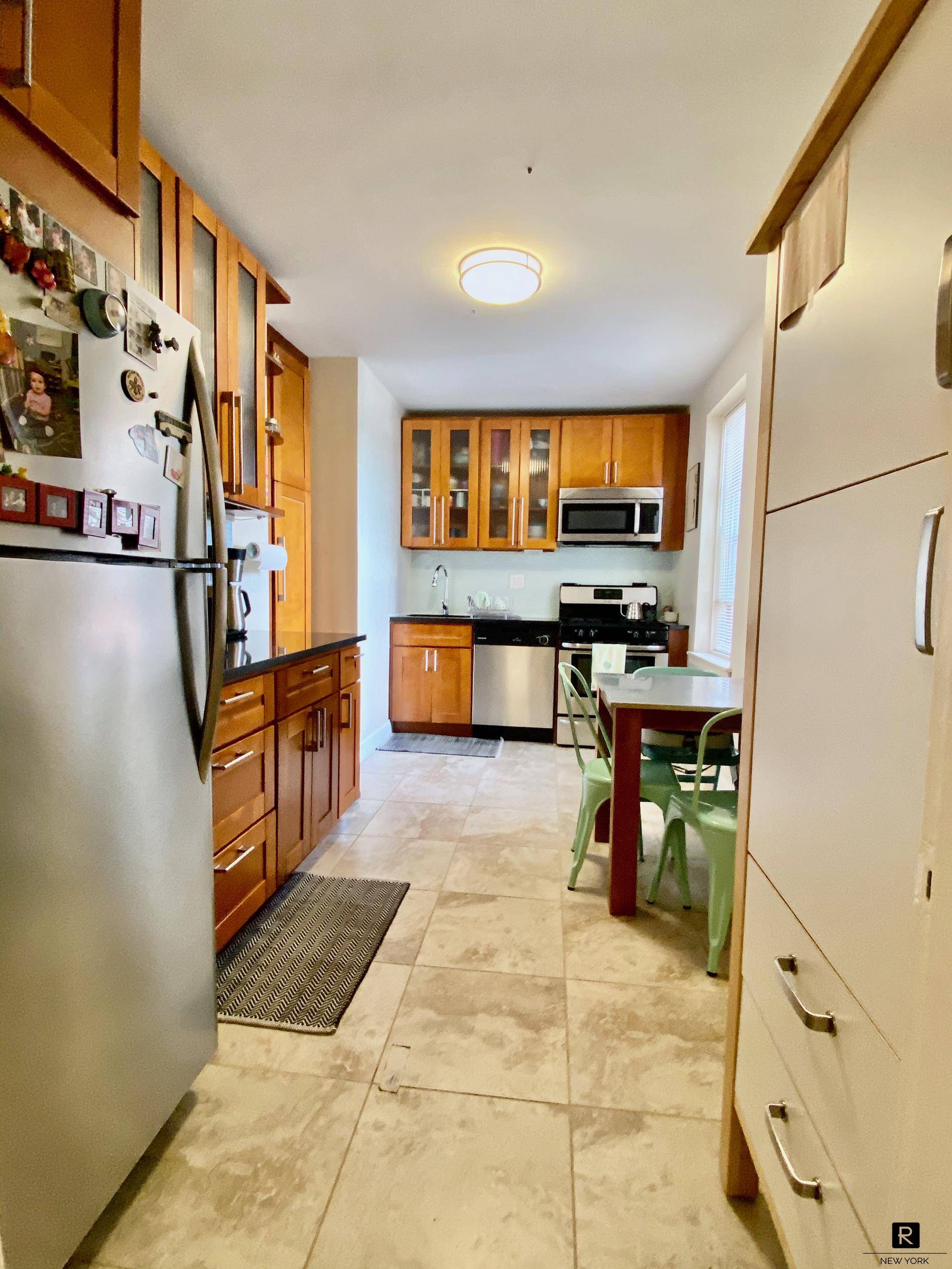 This MASSIVE, one of a kind, sun drenched 2 bedroom, 1 bathroom Co op apartment is located on the fifth floor of an elevator building on a quiet block.