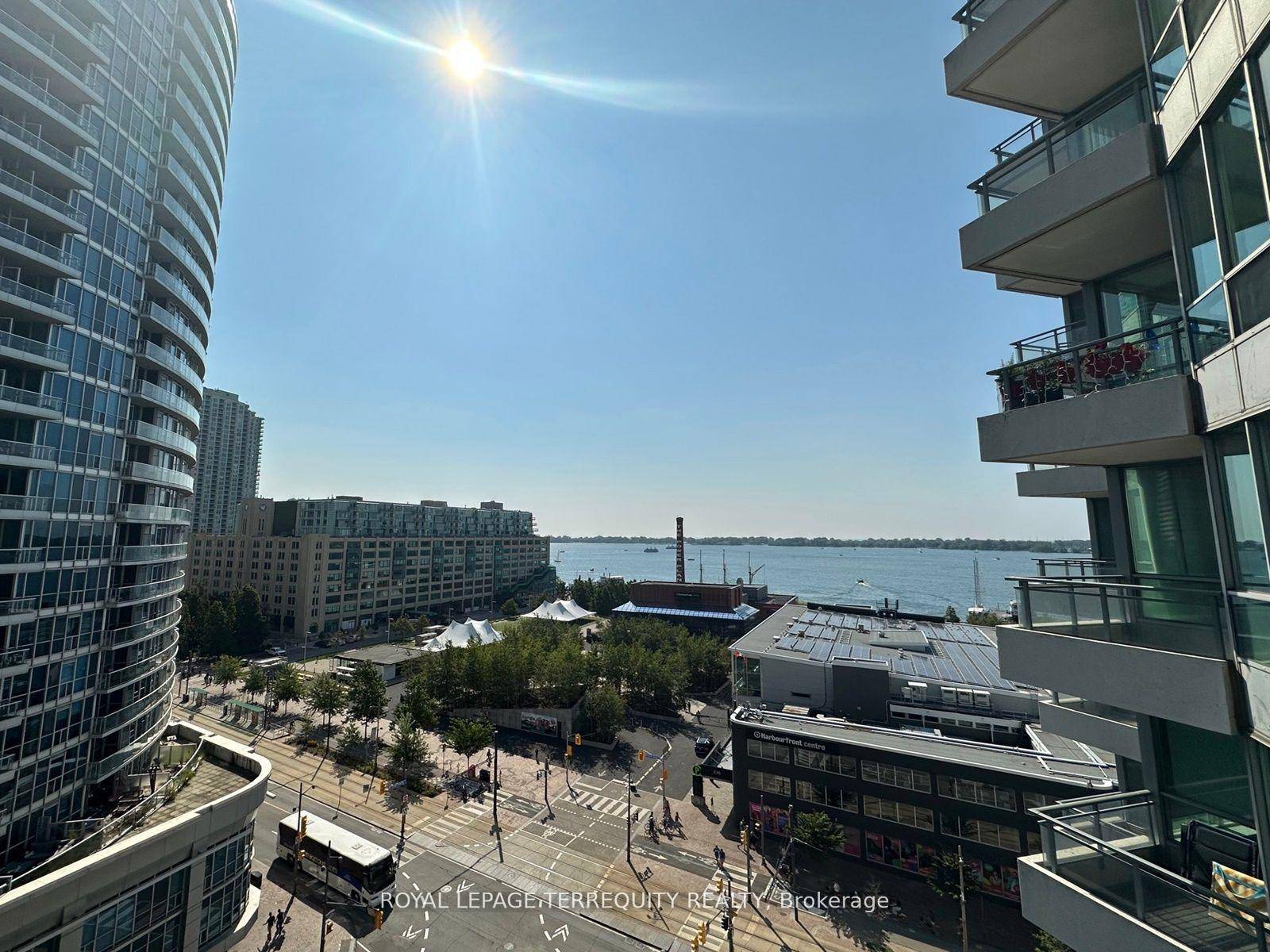 Stunning views of Lake Ontario, Marina, Harbourfront Centre Park, Steam Whistle Park, City Skyline and CN Tower and Financial District.