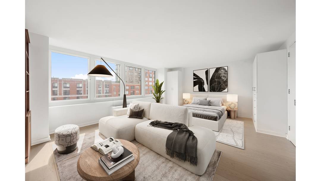 Welcome to Residence 907 at One Rector Park a high floor, south facing studio with Hudson River views, offering bright, refined living in the heart of Battery Park City.