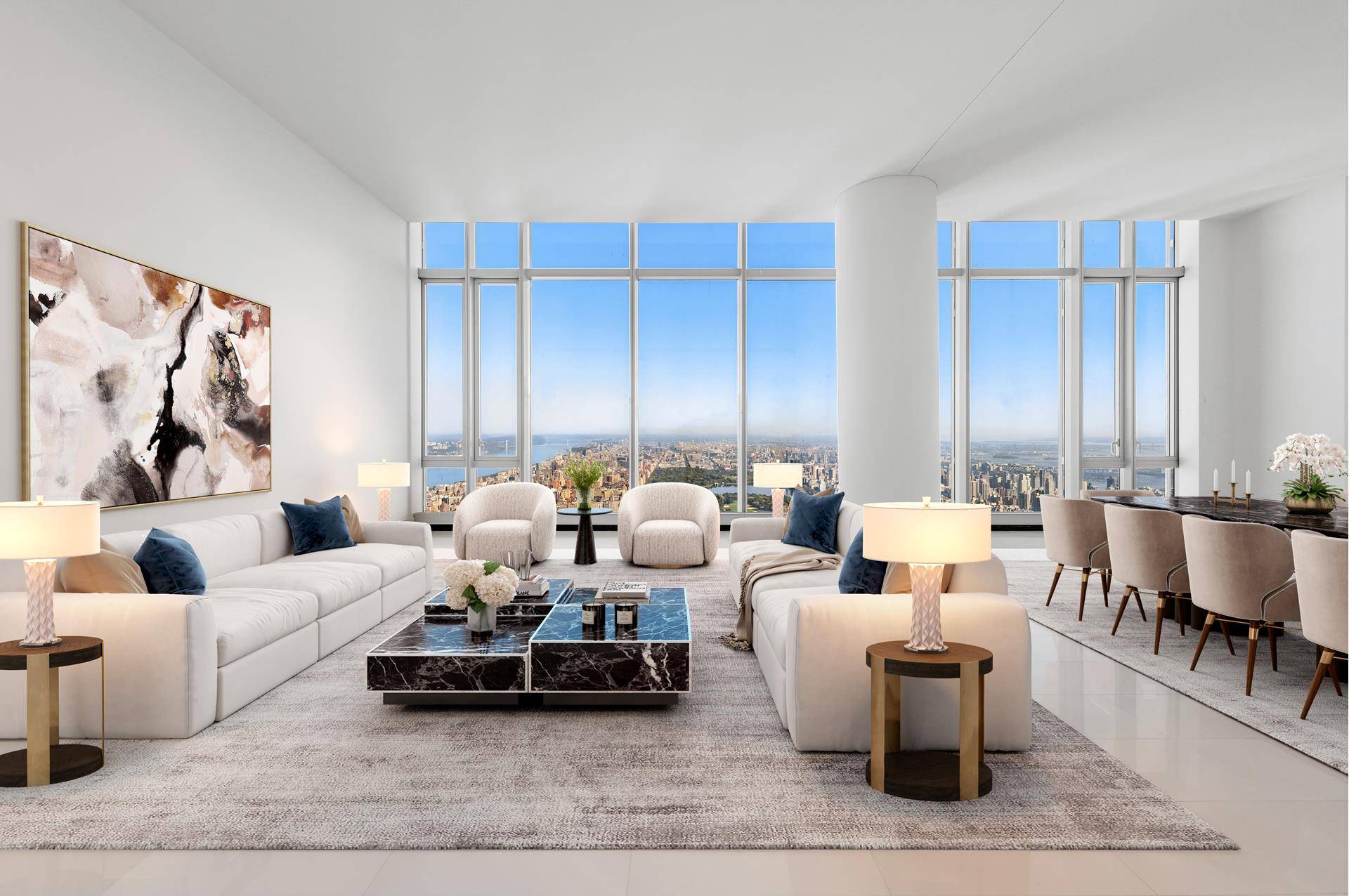 Perched 1, 000 feet above New York City, this stunning 4 bedroom, 4.