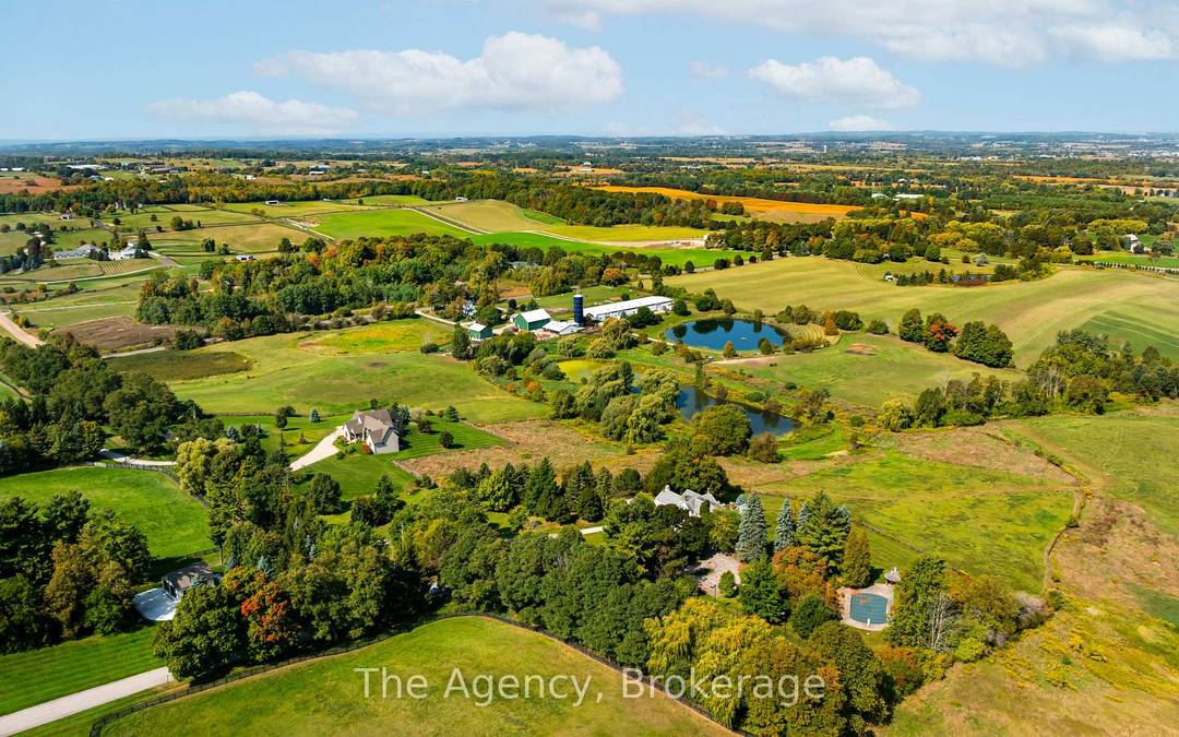 Set on 97 acres in the rolling hills of King Township, this exceptional country property offers breathtaking panoramic views, expansive open landscapes, and two picturesque private ponds one fully stocked ...