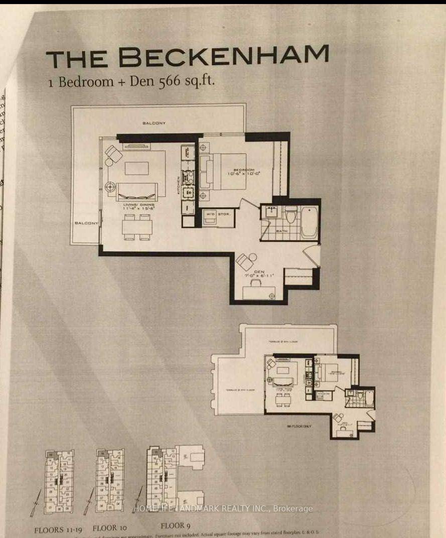 NW Corner 1 Den Unit W Large Wrap Around Balcony In Luxury Britt Condo By Lanterra At Downtown Core.