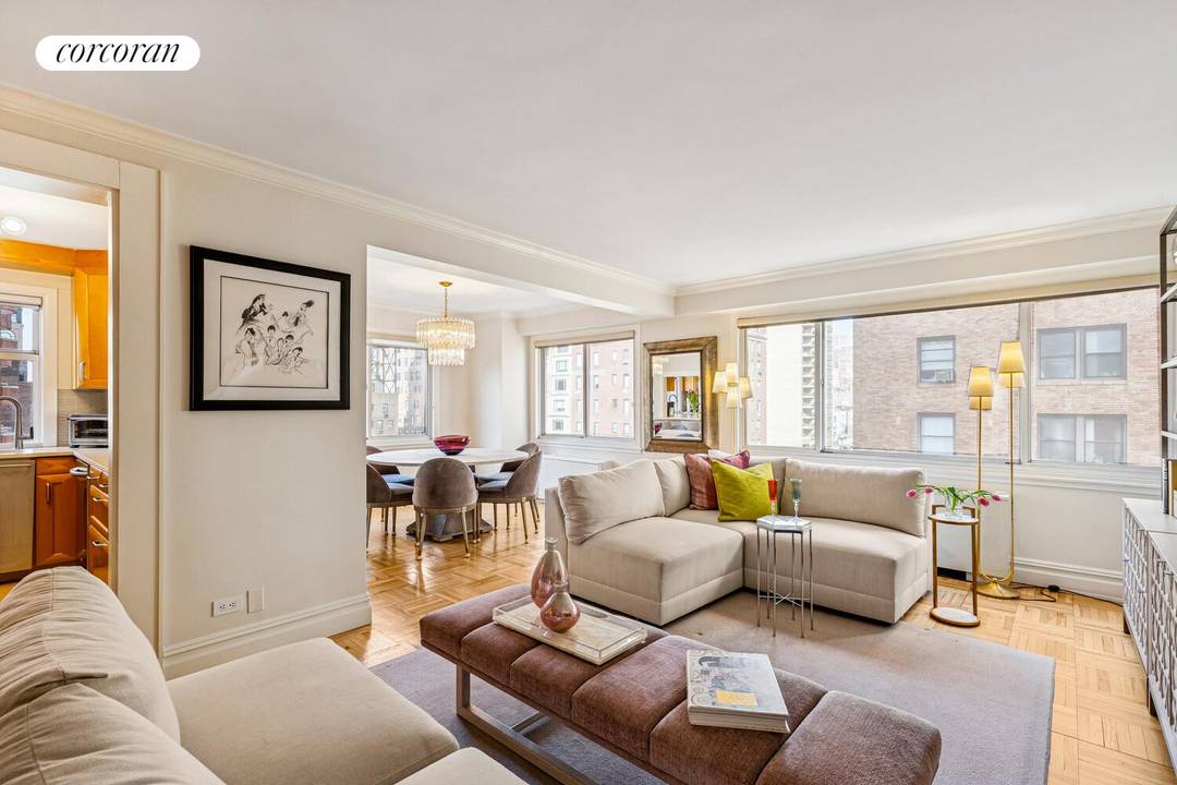 A sprawling three bedroom three bath Postwar Cooperative at 200 East 78th Street.