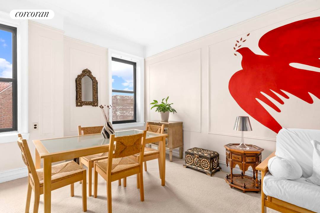 Welcome to Apartment 6K at The Fillmore, a top floor sanctuary that captures the grand scale of historic Jackson Heights.