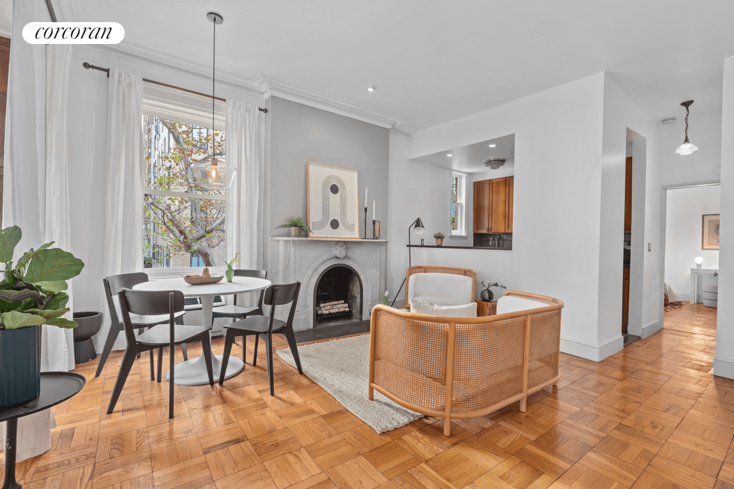CONTRACT OUT. Filled with pre war charm and original details, 58 Remsen Street 2F in prime Brooklyn Heights offers a congruous blend of modern conveniences and timeless appeal.