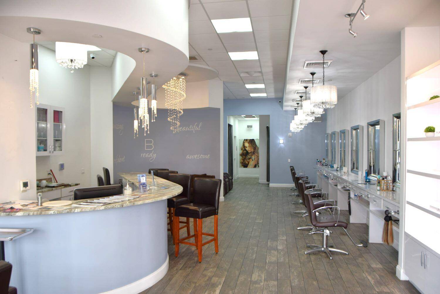 1, 148 SF retail space built out as a hair salon.