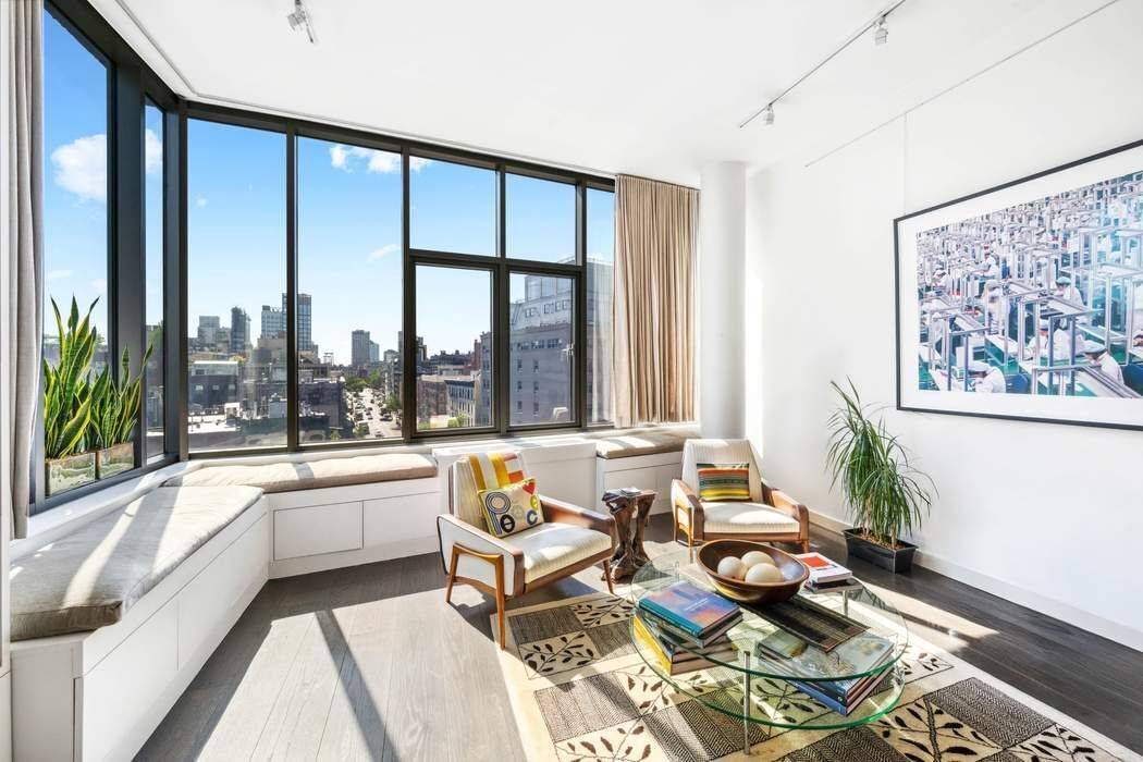 A loft like residence defined by open skyline views, strong natural light, and notable architectural pedigree.