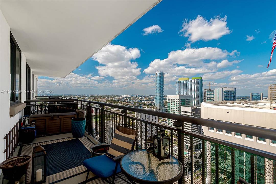 High floor, spacious furnished 1 1 at The Nine the center of everything Brickell.