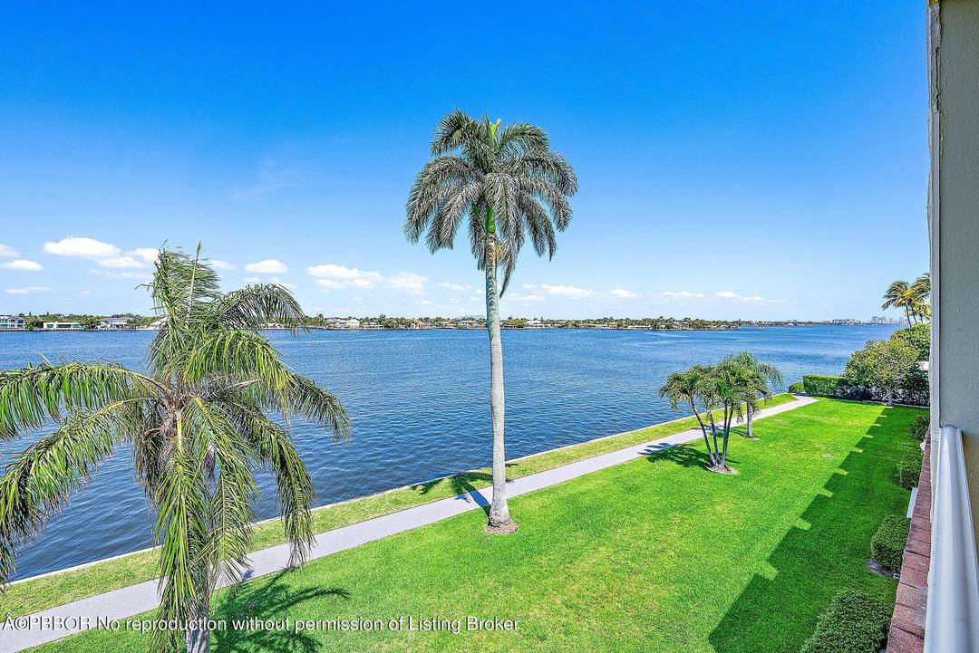 Enjoy spectacular direct Intracoastal views and stunning sunsets from this tastefully renovated Ibis Isle apartment with 9 ft ceilings and floor to ceiling sliders opening to a spacious terrace.
