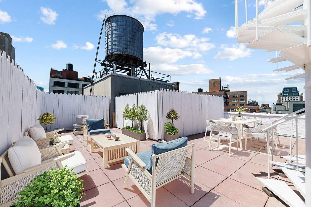 PHC is a corner duplex loft with an interior square footage of 1, 353 and approximate exterior square footage of 800 over two terraces.