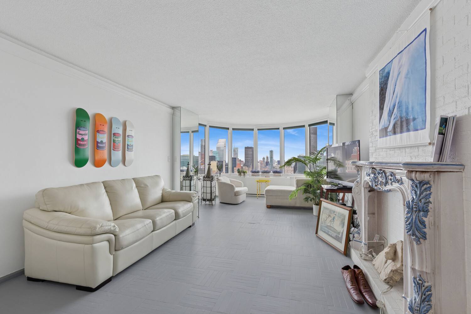 Home in the sky at the white glove Corinthian condominium.