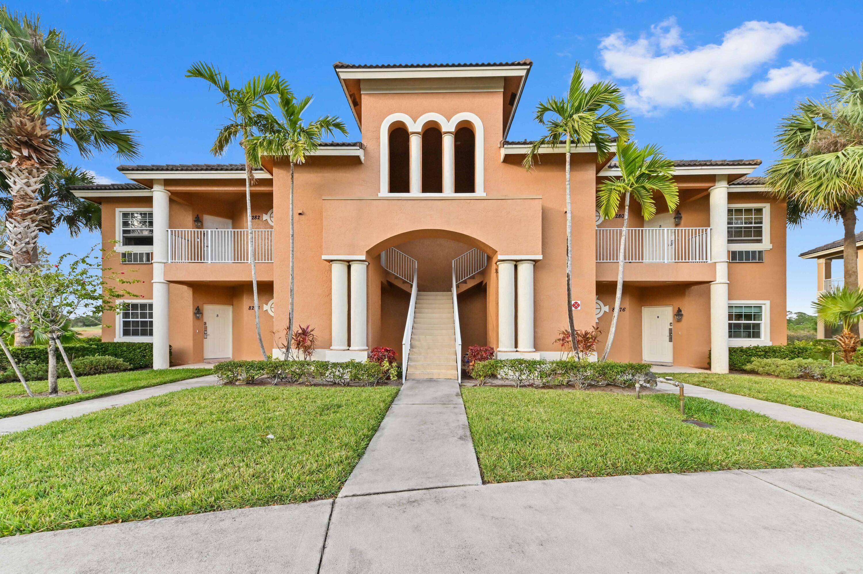 Serene and secure ! ! ! A beautiful garden view that backs up to a preserve attached to a golf course makes this first floor end unit home located in ...
