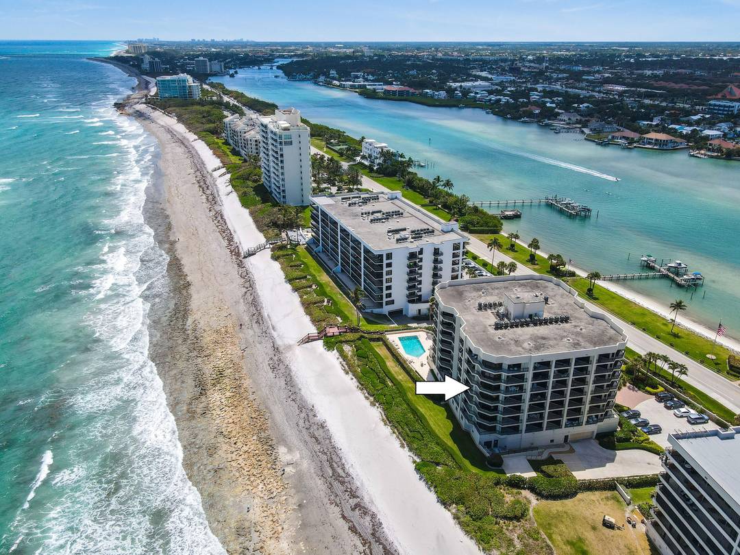Experience oceanfront living at its finest in this exquisite Jupiter Island residence, perfectly positioned within The Landfall an exclusive boutique building celebrated for its privacy and sweeping coastal panoramas.
