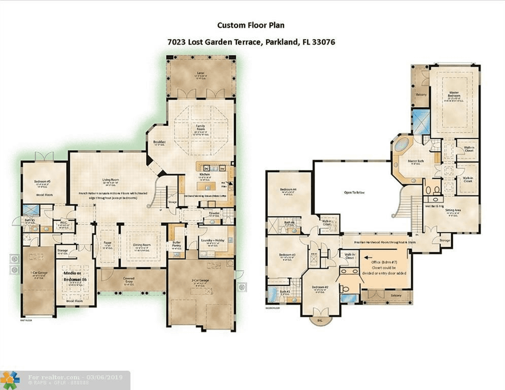 Beautiful estate home in Parkland Golf amp ; CC offering 6 bedrooms office, 5.