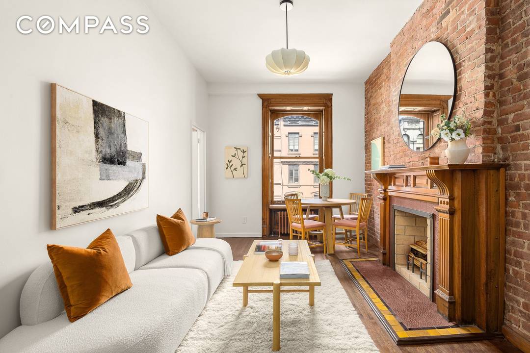 On the third floor of a charming brownstone co op comes this fully renovated one bedroom home with exposed brick, espresso stained hardwood floors, and an original fireplace that sets ...