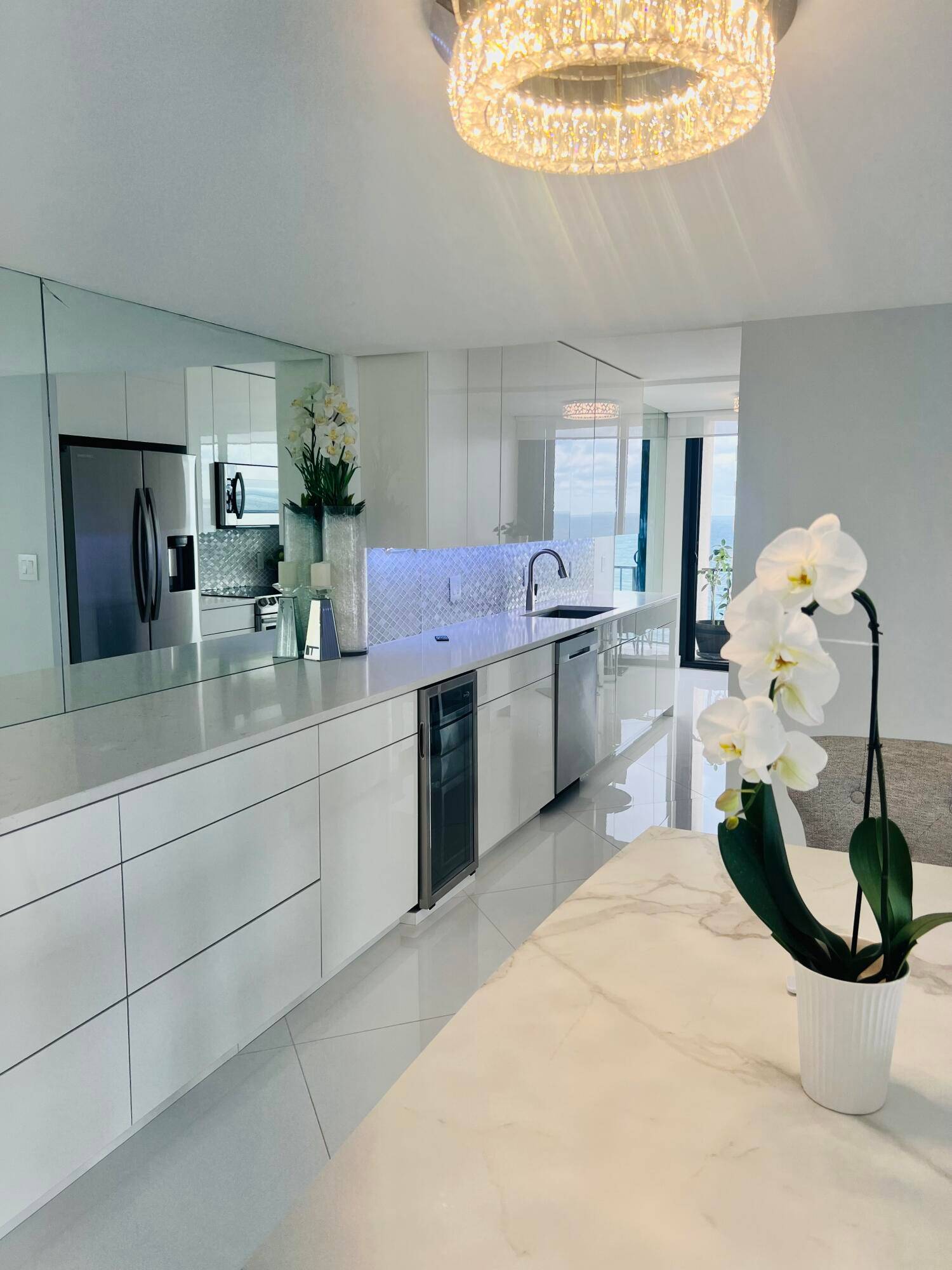 OCEANFRONT, breathtaking southeast, fully and beautifully remodeled corner unit with a double balcony captures spectacular views of the ocean and the intercostal from every room.