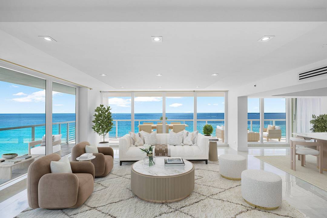 ENDLESS COASTAL VISTAS ABOUND IN THIS NEWLY UPDATED 12TH FLOOR DIRECT OCEANFRONT RESIDENCE OFFERING THE MOST SWEEPING OCEAN VIEWS IN ALL OF HIGHLAND BEACH !