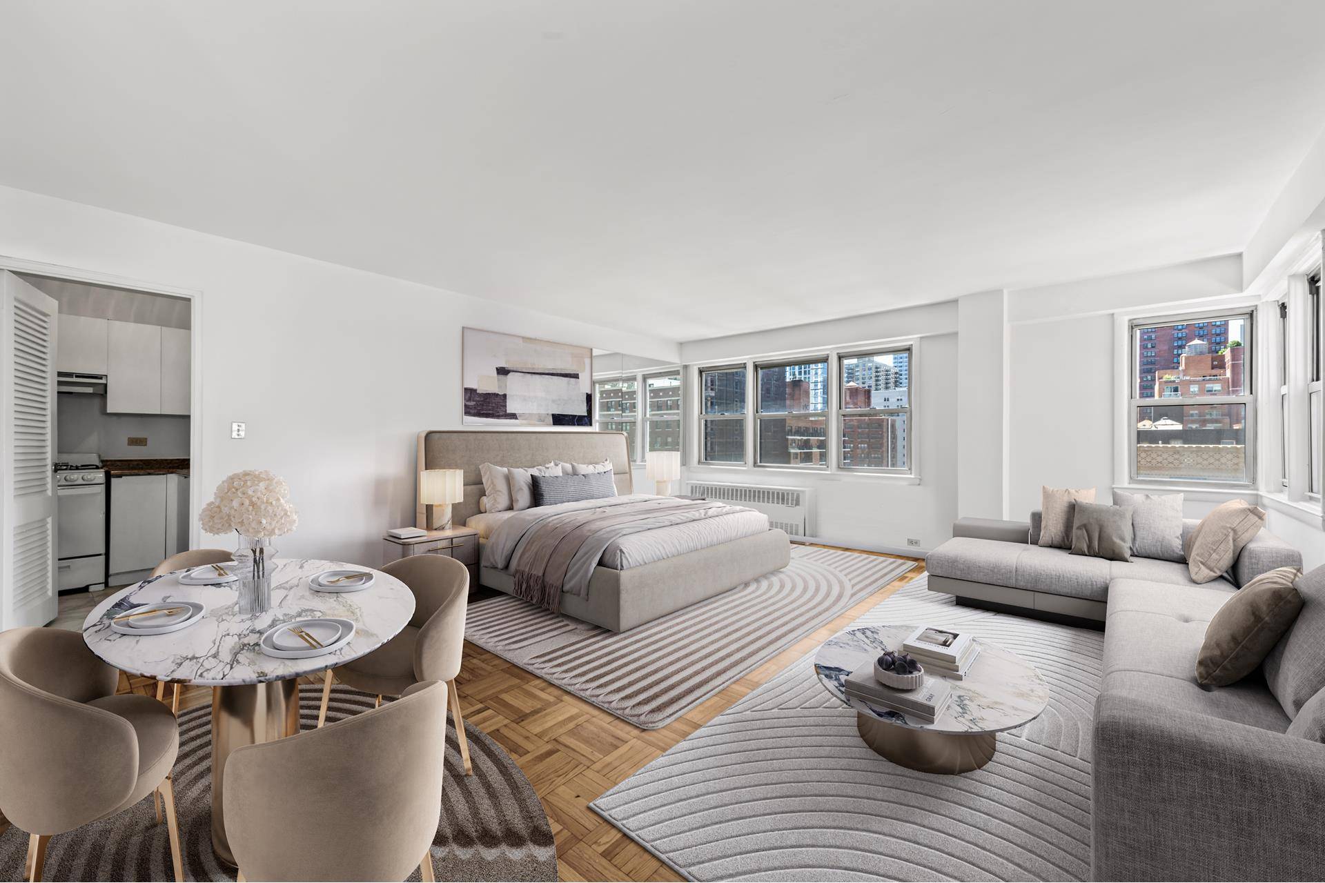 This sun drenched corner unit condo in the heart of Murray Hill offers the perfect blend of indoor comfort and outdoor living, just minutes from Grand Central.