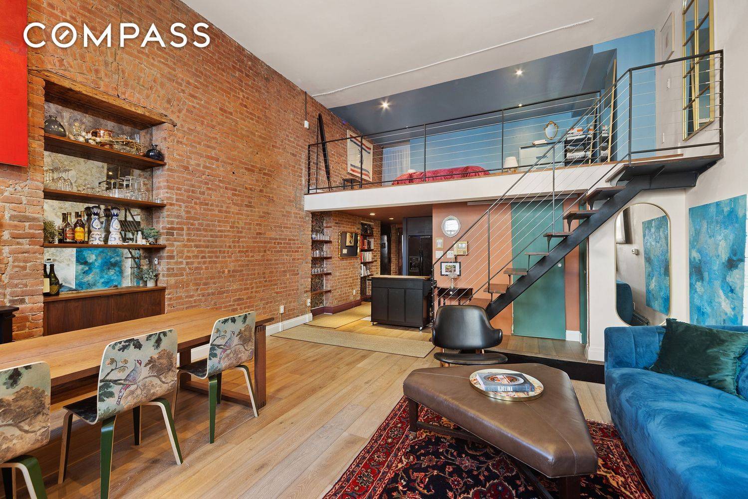 Unit 1A is a rare triplex residence showcasing striking architectural details, soaring 13.