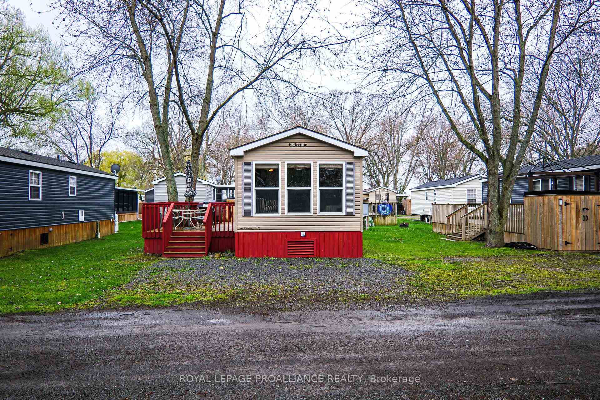 This Mobile unit is located on a Seasonal land lease resort Purchase price not subject to HST Cottage Season is here and this affordable unit can be yours !