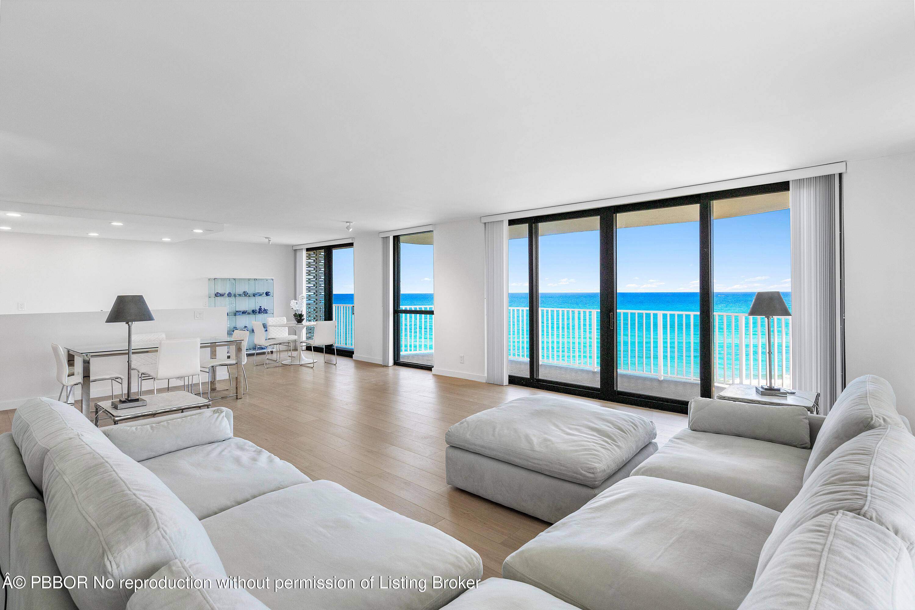 Sweeping, direct ocean views wrap around to the Intracoastal from this tastefully renovated BR, 2.