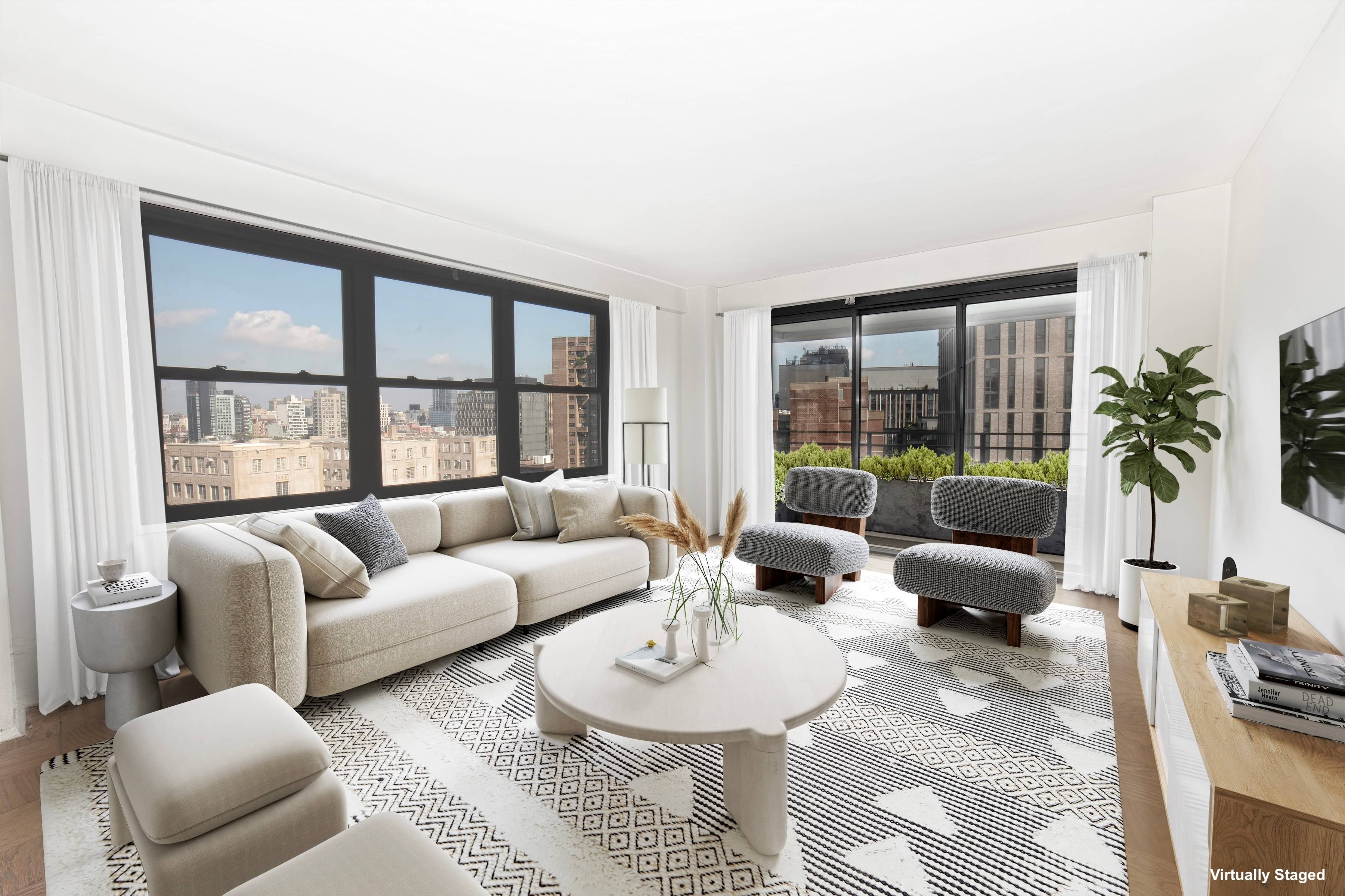 Spacious Two Bedroom with Balcony amp ; Panoramic Views on the Lower East Side This expansive two bedroom, one bath home with a private balcony offers stunning open views and ...