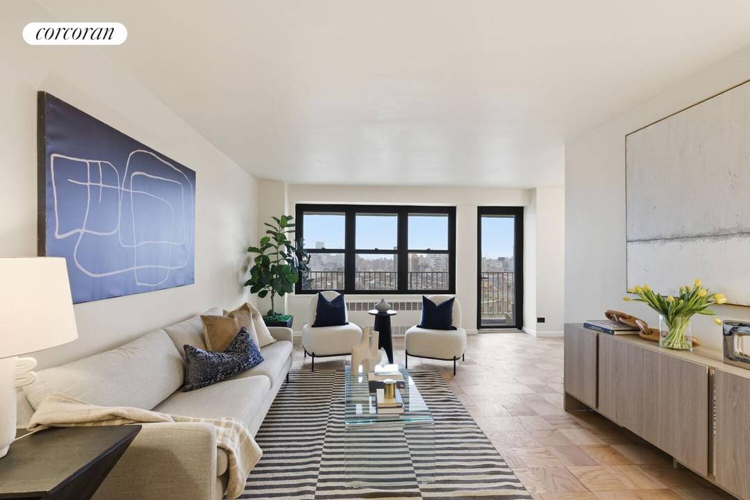 Welcome to Residence K1906 at 387 Grand Street in Seward Park, a sun filled one bedroom home perched on the 19th floor with an exceptionally long, highly coveted terrace.